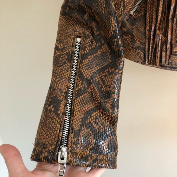 BLANK NYC animal print fringe moto jacket - Picture 8 of 15